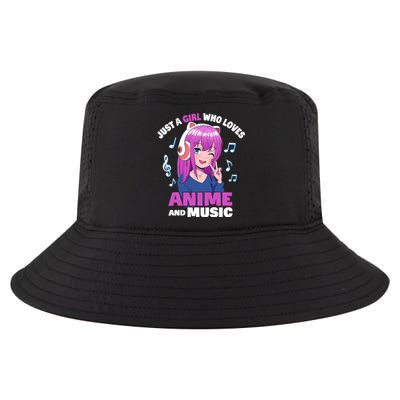 Anime Girl Just A Girl Who Loves Anime And Music Cool Comfort Performance Bucket Hat