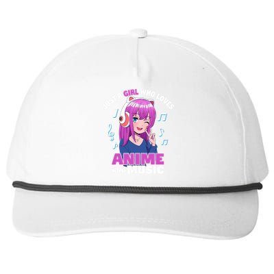 Anime Girl Just A Girl Who Loves Anime And Music Snapback Five-Panel Rope Hat