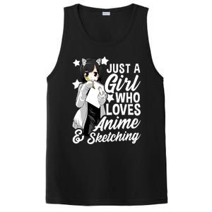 Anime Girl Just A Girl Who Loves Anime And Sketching Drawing Gift PosiCharge Competitor Tank