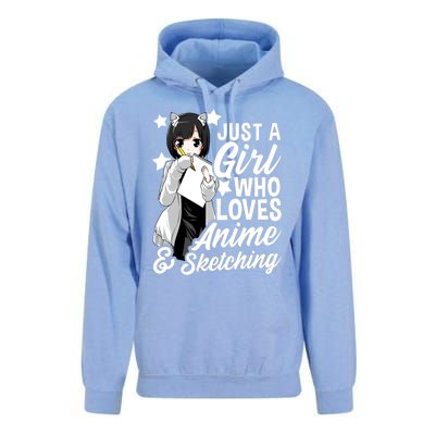 Anime Girl Just A Girl Who Loves Anime And Sketching Drawing Gift Unisex Surf Hoodie