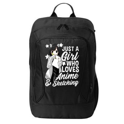 Anime Girl Just A Girl Who Loves Anime and Sketching Drawing City Backpack