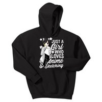 Anime Girl Just A Girl Who Loves Anime and Sketching Drawing Kids Hoodie