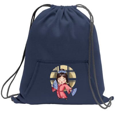 Anime Geisha Japanese Art Japan Woman Geisha Sweatshirt Cinch Pack Bag