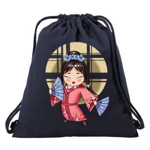 Anime Geisha Japanese Art Japan Woman Geisha Drawstring Bag