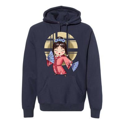 Anime Geisha Japanese Art Japan Woman Geisha Premium Hoodie