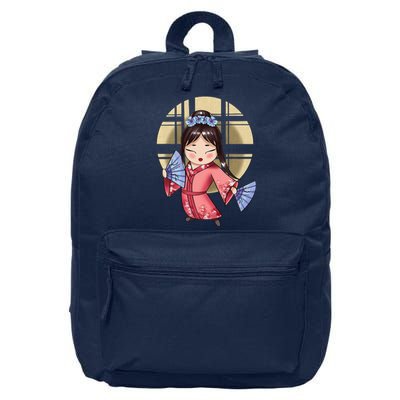 Anime Geisha Japanese Art Japan Woman Geisha 16 in Basic Backpack