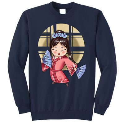 Anime Geisha Japanese Art Japan Woman Geisha Tall Sweatshirt