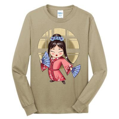 Anime Geisha Japanese Art Japan Woman Geisha Tall Long Sleeve T-Shirt