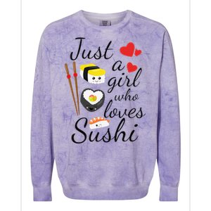 Anime Gift Just A Girl Who Loves Sushi Cute Anime Style Colorblast Crewneck Sweatshirt