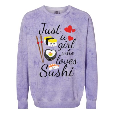 Anime Gift Just A Girl Who Loves Sushi Cute Anime Style Colorblast Crewneck Sweatshirt