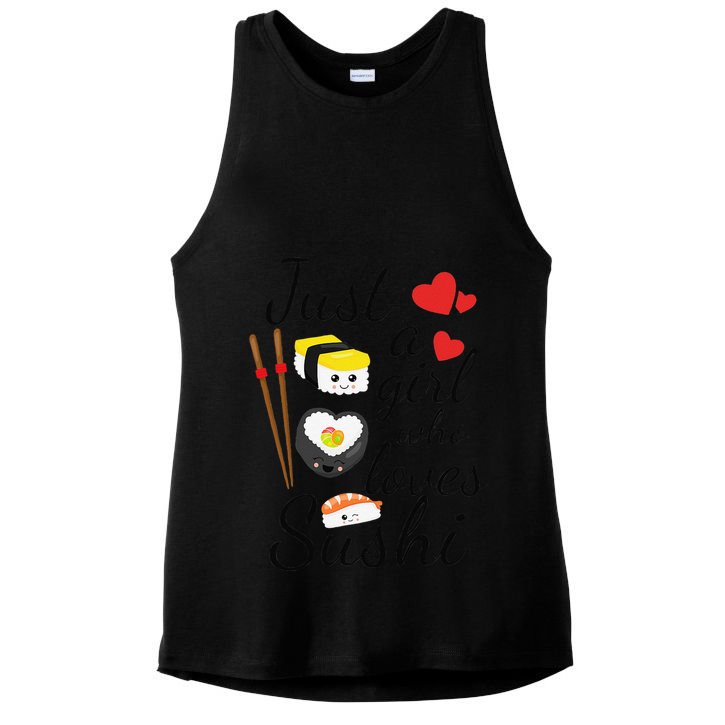 Anime Gift Just A Girl Who Loves Sushi Cute Anime Style Ladies PosiCharge Tri-Blend Wicking Tank