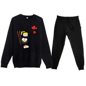 Anime Gift Just A Girl Who Loves Sushi Cute Anime Style Premium Crewneck Sweatsuit Set