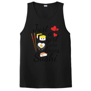 Anime Gift Just A Girl Who Loves Sushi Cute Anime Style PosiCharge Competitor Tank