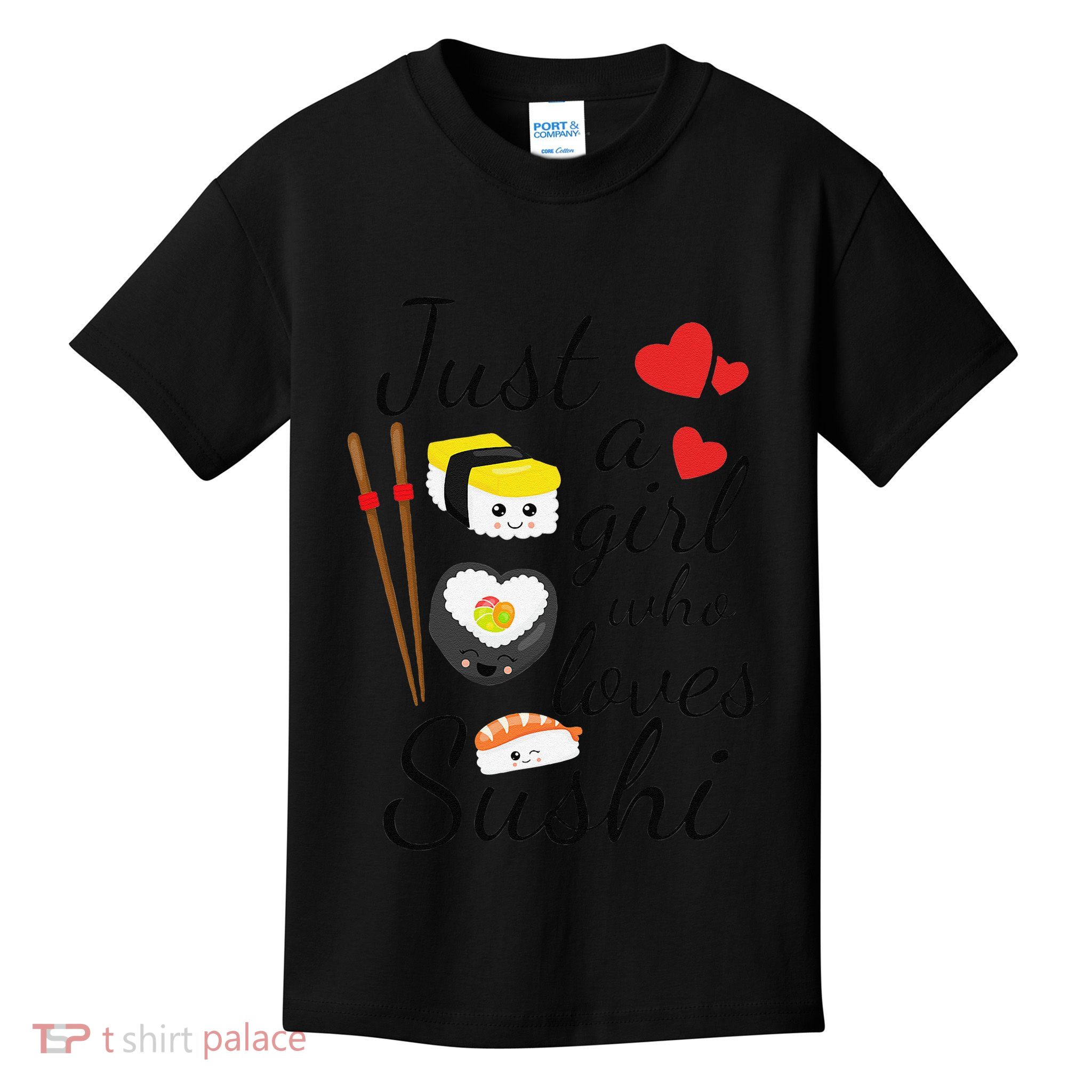 Anime Gift Just A Girl Who Loves Sushi Cute Anime Style Kids T-Shirt