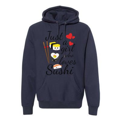 Anime Gift Just A Girl Who Loves Sushi Cute Anime Style Premium Hoodie