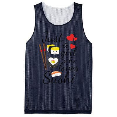 Anime Gift Just A Girl Who Loves Sushi Cute Anime Style Mesh Reversible Basketball Jersey Tank