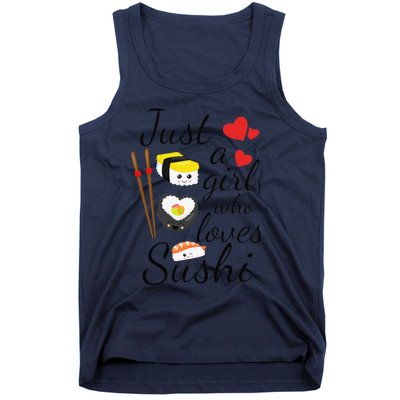 Anime Gift Just A Girl Who Loves Sushi Cute Anime Style Tank Top