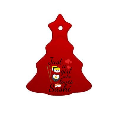 Anime Gift Just A Girl Who Loves Sushi Cute Anime Style Ceramic Tree Ornament