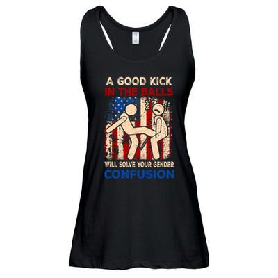 A Good Kick In The Balls Will Solve Your Gender Confusion Ladies Essential Flowy Tank