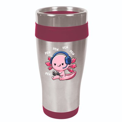 Axolotl Gaming Kids Boys Girls Anime Video Game Pew Gamer 16oz Travel Tumbler