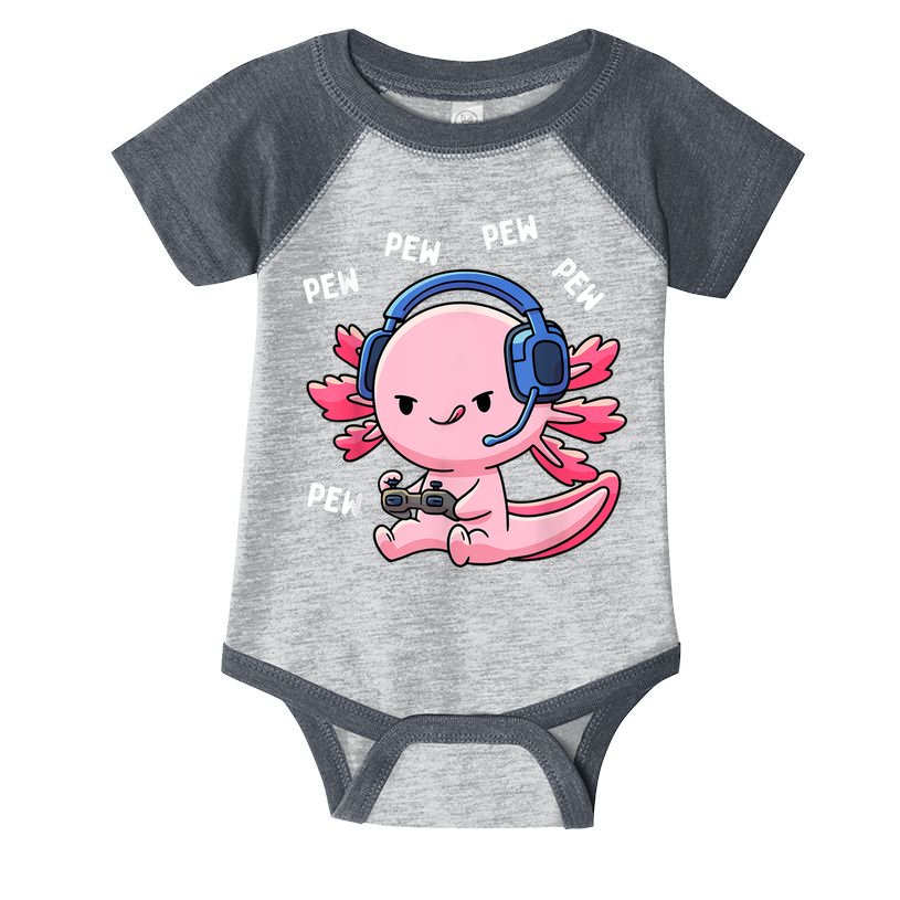 Axolotl Gaming Kids Boys Girls Anime Video Game Pew Gamer Infant Baby Jersey Bodysuit
