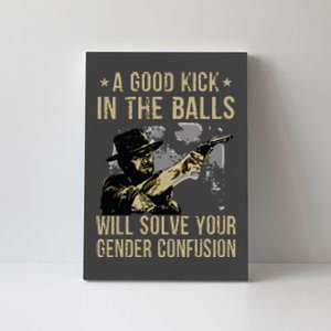 A Good Kick In The Balls Will Solve Your Gender Confusion Canvas