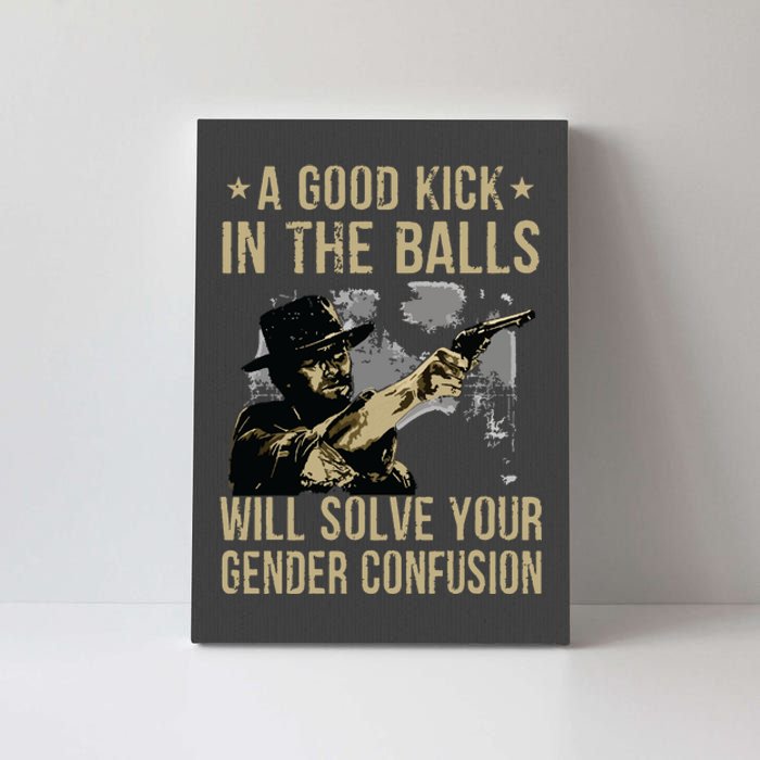 A Good Kick In The Balls Will Solve Your Gender Confusion Canvas