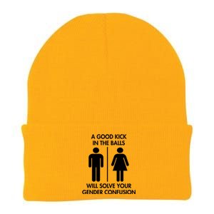 A Good Kick In The Balls Will Solve Your Gender Confusion Knit Cap Winter Beanie