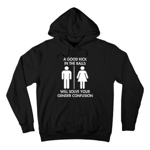 A Good Kick In The Balls Will Solve Your Gender Confusion Hoodie