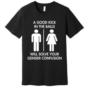 A Good Kick In The Balls Will Solve Your Gender Confusion Premium T-Shirt