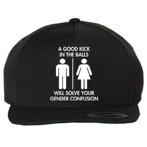 A Good Kick In The Balls Will Solve Your Gender Confusion Wool Snapback Cap