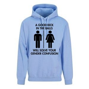 A Good Kick In The Balls Will Solve Your Gender Confusion Unisex Surf Hoodie