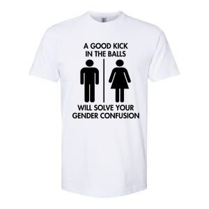 A Good Kick In The Balls Will Solve Your Gender Confusion Softstyle CVC T-Shirt