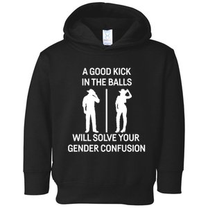 A Good Kick In The Balls Will Solve Your Gender Confusion Toddler Hoodie