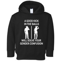 A Good Kick In The Balls Will Solve Your Gender Confusion Toddler Hoodie