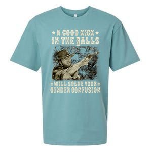 A Good Kick In Balls Will Solve Your Gender Confusion Sueded Cloud Jersey T-Shirt