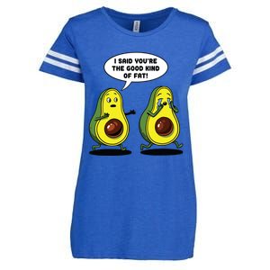 Avocado Good Kind Of Fat Vegan Joke Funny Vegetarian Enza Ladies Jersey Football T-Shirt