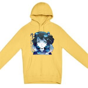 Anime Girl Koi Fishes Japanese Premium Pullover Hoodie