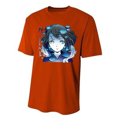 Anime Girl Koi Fishes Japanese Performance Sprint T-Shirt