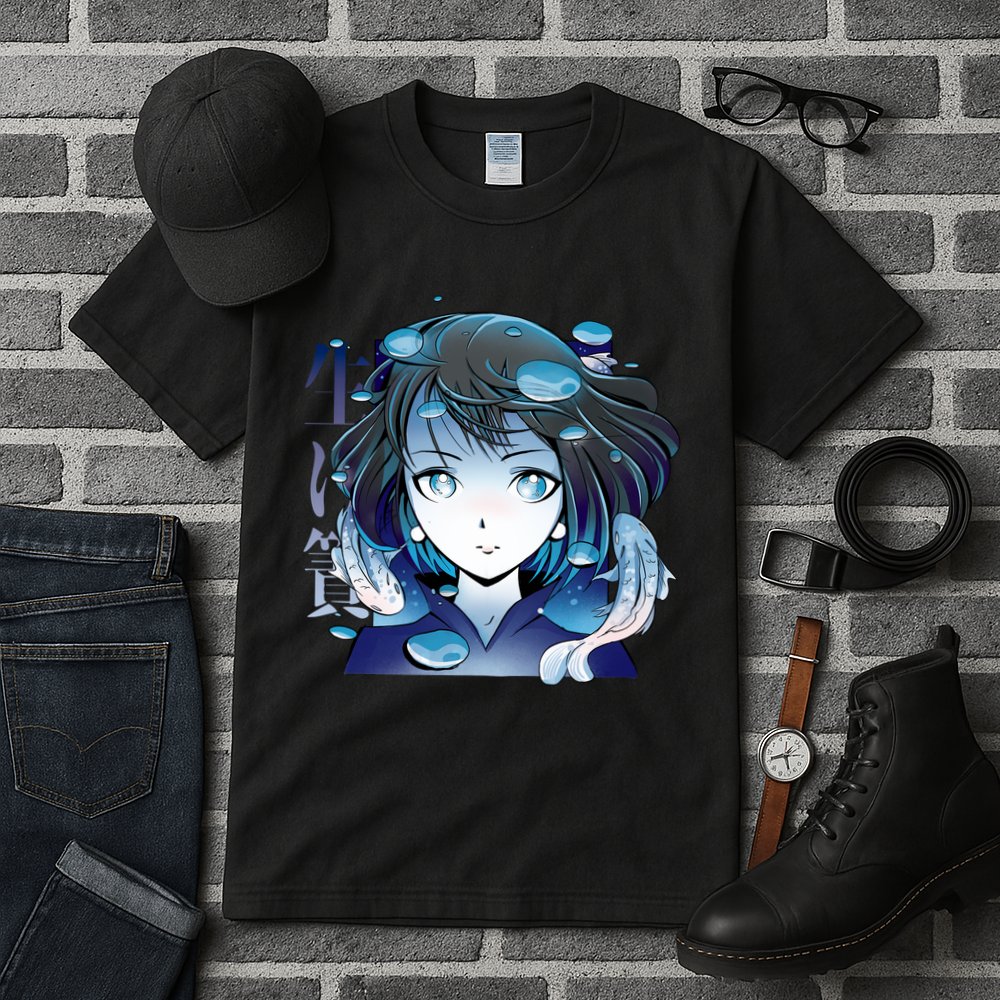 Anime Girl Koi Fishes Japanese Tall T-Shirt