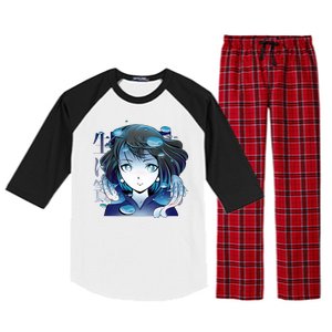 Anime Girl Koi Fishes Japanese Raglan Sleeve Pajama Set