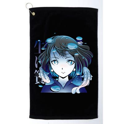 Anime Girl Koi Fishes Japanese Golf Towel