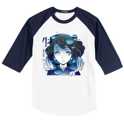 Anime Girl Koi Fishes Japanese Baseball Sleeve Shirt