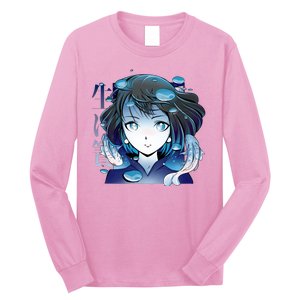 Anime Girl Koi Fishes Japanese Long Sleeve Shirt