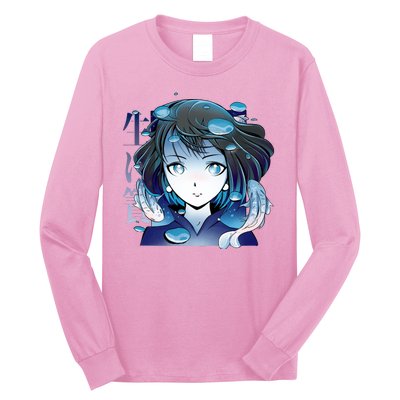 Anime Girl Koi Fishes Japanese Long Sleeve Shirt