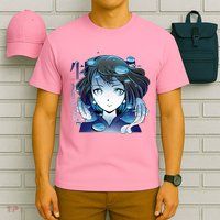 Anime Girl Koi Fishes Japanese T-Shirt