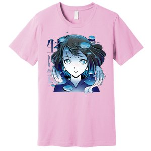 Anime Girl Koi Fishes Japanese Premium T-Shirt