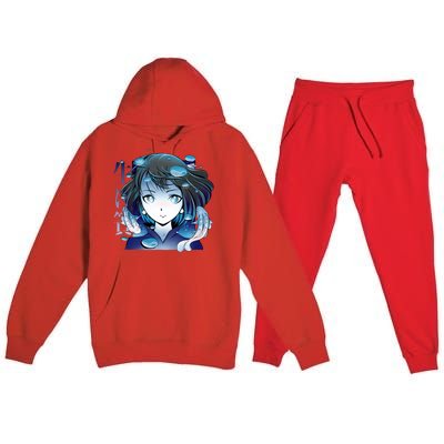 Anime Girl Koi Fishes Japanese Premium Hooded Sweatsuit Set