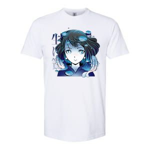 Anime Girl Koi Fishes Japanese Softstyle® CVC T-Shirt