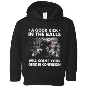 A Good Kick In The Balls Will Solve Your Gender Confusion Toddler Hoodie